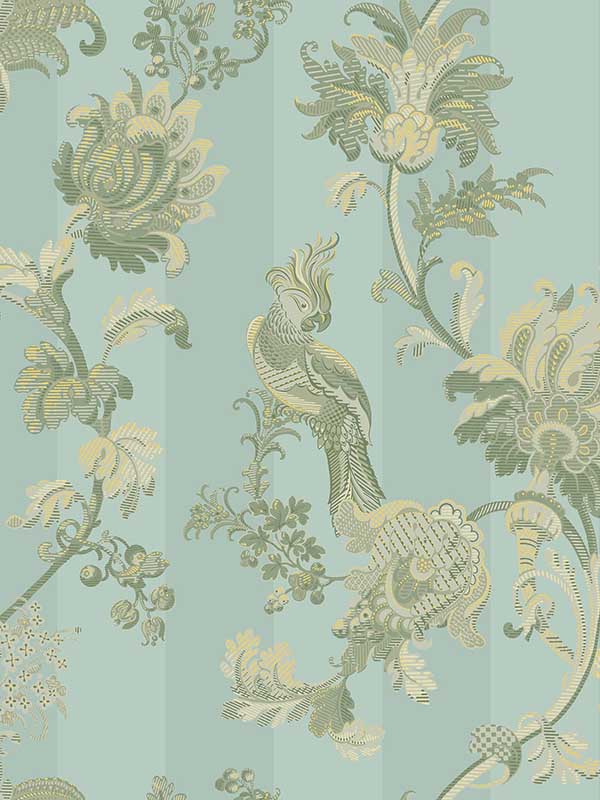 Zerzura fabric in duck egg and olive color - pattern number 113/8020.CS.0 - by Cole and Son in the Martyn Lawrence Bullard collection