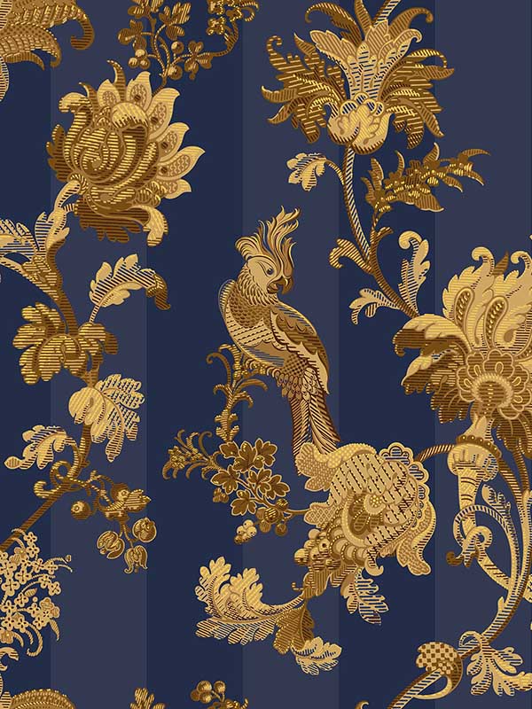 Zerzura fabric in royal blue and gold color - pattern number 113/8024.CS.0 - by Cole and Son in the Martyn Lawrence Bullard collection