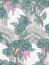 Babylon fabric in teal and pink color - pattern number 113/13039.CS.0 - by Cole and Son in the Martyn Lawrence Bullard collection