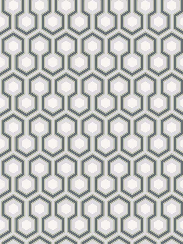 Hicks Hexagon fabric in sage grey color - pattern number 66/8055.CS.0 - by Cole and Son in the New Contemporary collection
