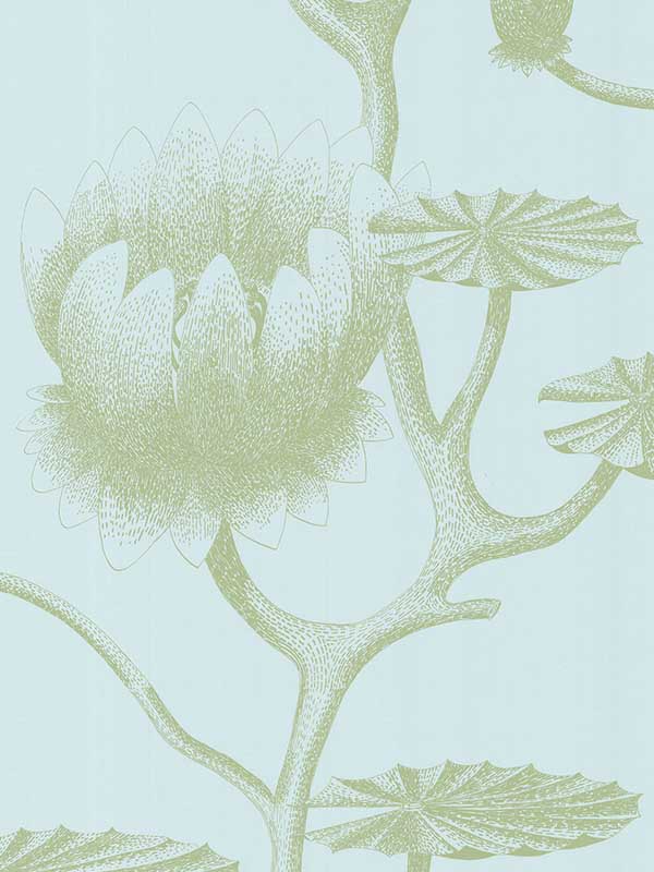 Lily fabric in sage pale blue color - pattern number 69/3112.CS.0 - by Cole and Son in the New Contemporary II collection