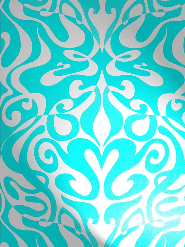 Woodstock fabric in aqua color - pattern number 69/7128.CS.0 - by Cole and Son in the New Contemporary II collection