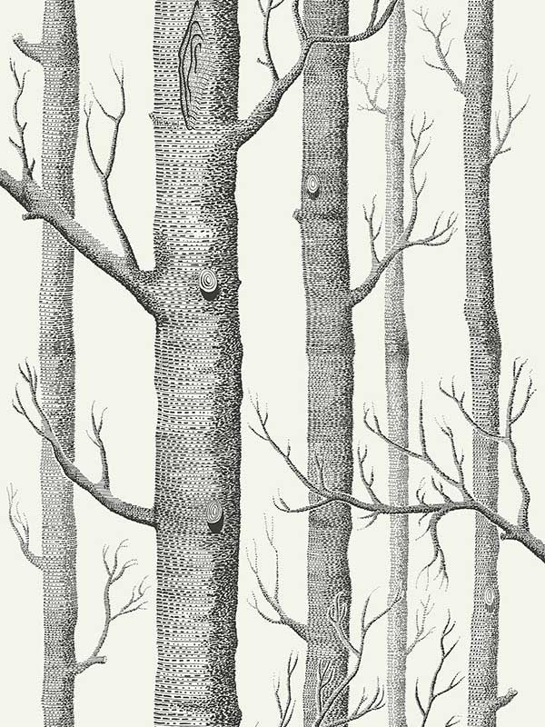 Woods fabric in onyx white color - pattern number 69/12147.CS.0 - by Cole and Son in the New Contemporary II collection