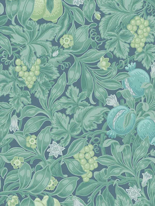 Vines Of Pomona wallpaper in teal viridian denim color - pattern number 116/2006.CS.0 - by Cole and Son in the Pearwood collection