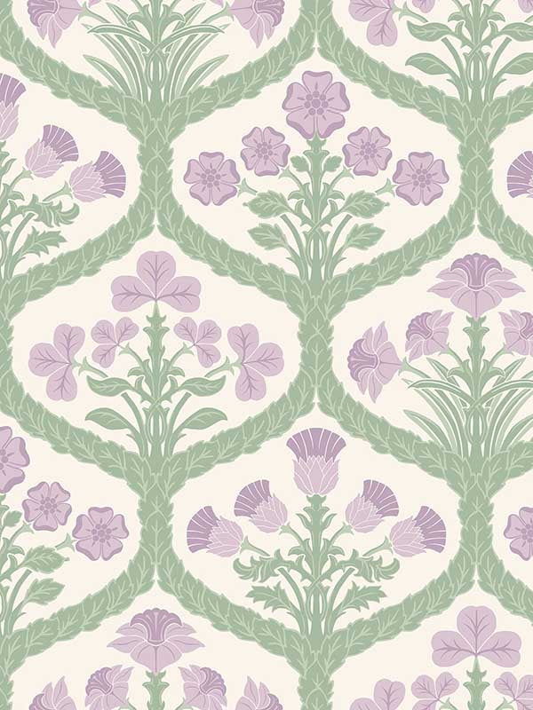 Floral Kingdom fabric in mulberry olive color - pattern number 116/3012.CS.0 - by Cole and Son in the Pearwood collection