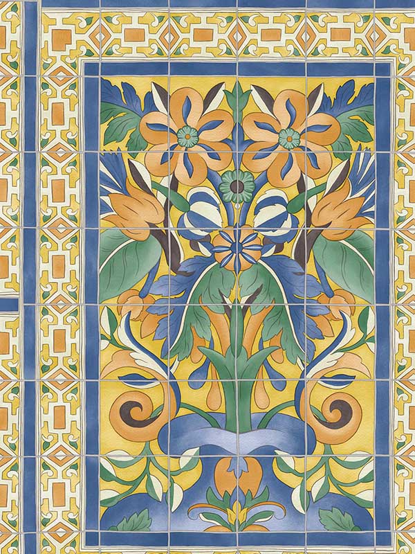 Triana fabric in marigold and hyacinth canary yellow color - pattern number 117/5015.CS.0 - by Cole and Son in the Seville collection