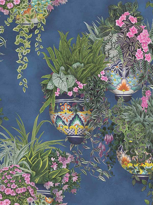 Talavera fabric in fuchsia forest green cerulean sky color - pattern number 117/9026.CS.0 - by Cole and Son in the Seville collection