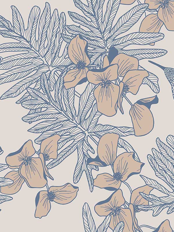 Hummingbird fabric in lagoon color - pattern number 180411702 - by Maxwell in the Aurora collection