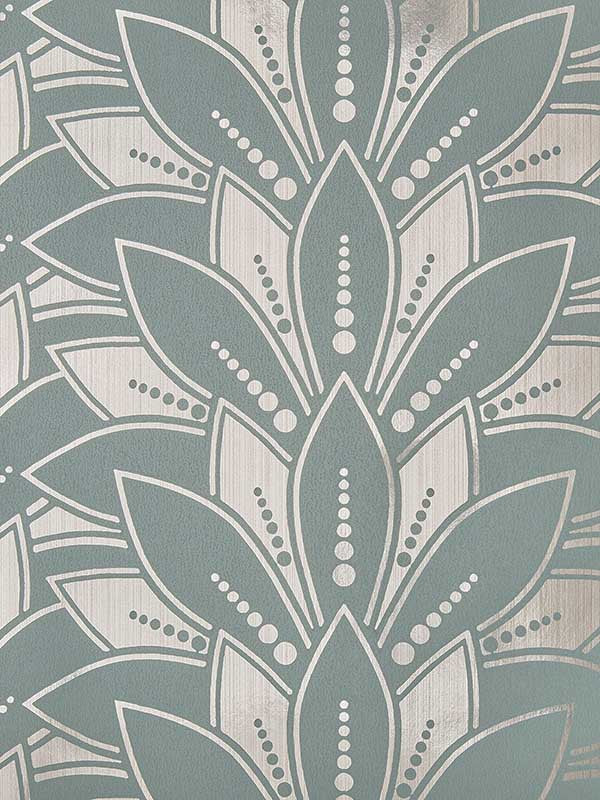 Astoria Foil fabric in 05 neo mint color - pattern number 139FOIL05 - by Maxwell in the Elodie collection