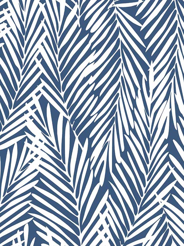 Mod Palm Peel and Stick fabric in coastal blue color - pattern number SG12302 - by NextWall in the Peel and Stick Wallpaper by Stacy Garcia Sojourn Collection 4 collection