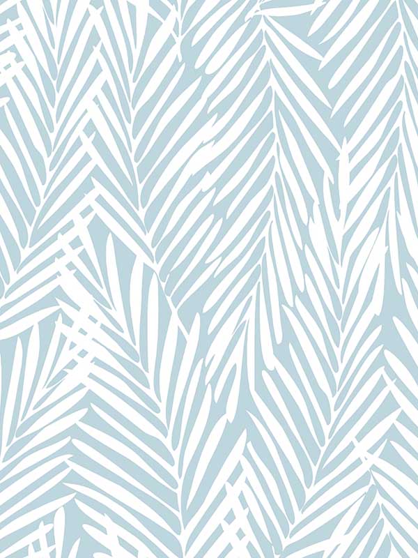 Mod Palm Peel and Stick fabric in blue skies color - pattern number SG12312 - by NextWall in the Peel and Stick Wallpaper by Stacy Garcia Sojourn Collection 4 collection