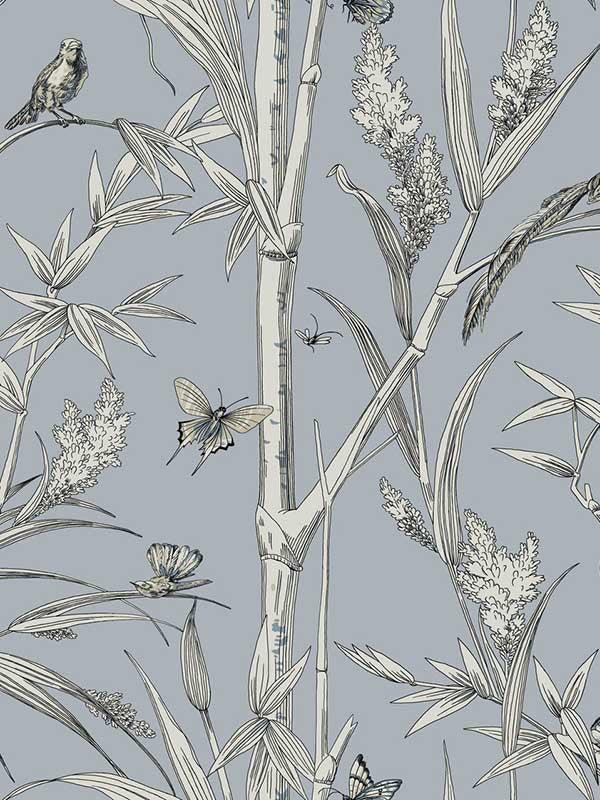 Bambou Toile fabric in sky blue color - pattern number RT7833 - by York in the Toiles Resource Library collection