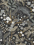 Peacock Garden Peel and Stick fabric in black color - pattern number PSW1537RL - by Rifle Paper Co in the Rifle Paper Co Third Edition Peel and Stick Wallpaper collection