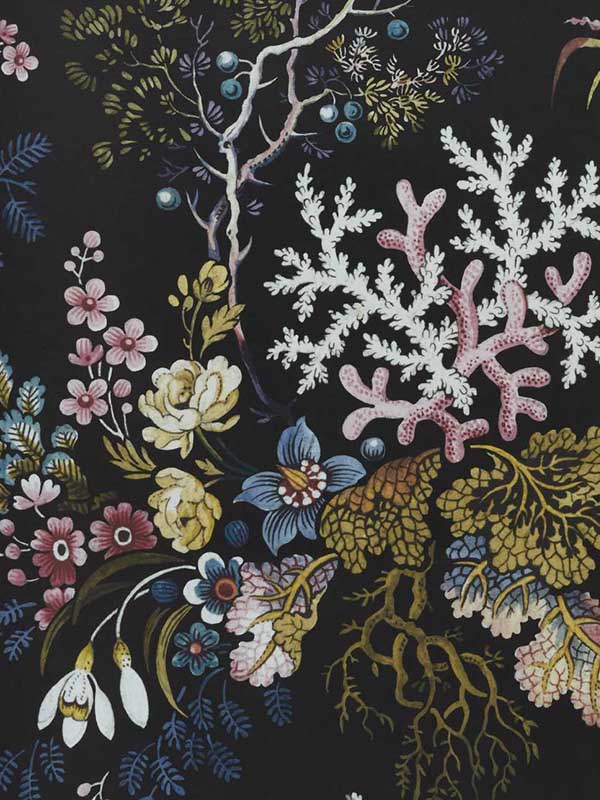 Kilburns Coral wallpaper in 04 midnight color - pattern number 231116604 - by Maxwell in the V and A Decorative Papers collection