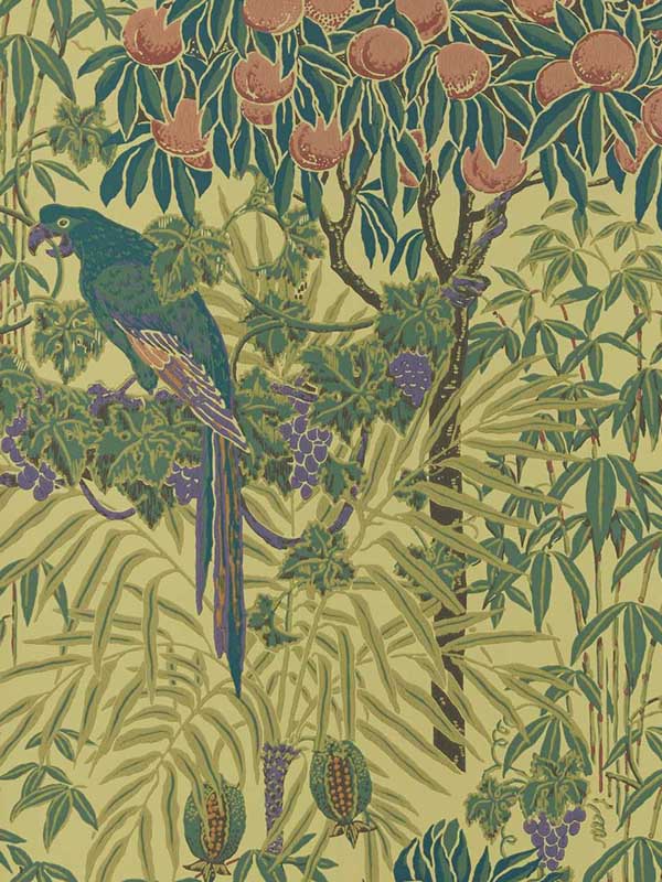 Macaw fabric in 03 vivid yellow color - pattern number 231116703 - by Maxwell in the V and A Decorative Papers collection