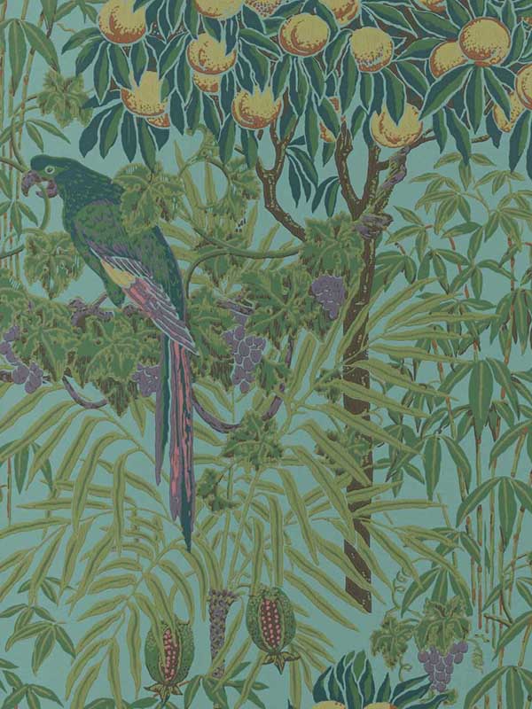 Macaw fabric in 04 teal color - pattern number 231116704 - by Maxwell in the V and A Decorative Papers collection