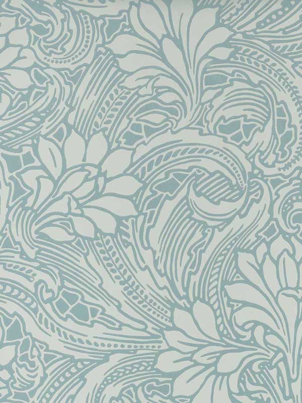 Eden fabric in 03 soft teal color - pattern number 231117303 - by Maxwell in the V and A Decorative Papers collection