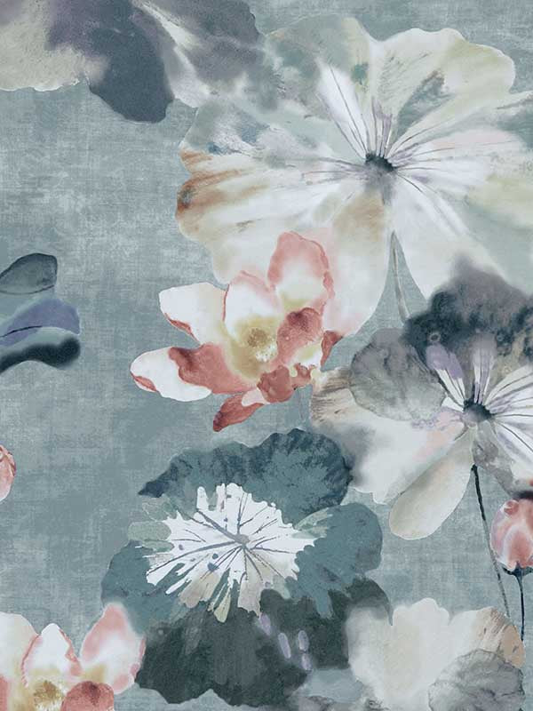Water Lilies fabric in 02 mineral color - pattern number 200814302 - by Maxwell in the Willow collection