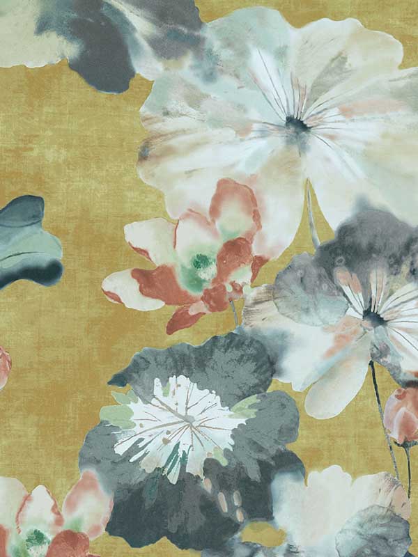 Water Lilies fabric in 05 honey color - pattern number 200814305 - by Maxwell in the Willow collection