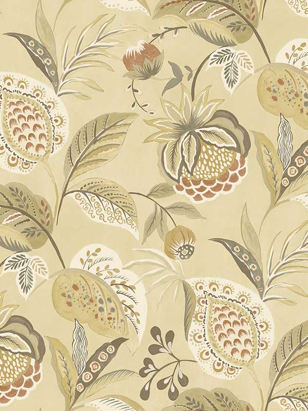 Bohemian Jacobean fabric in mustard color - pattern number 3125-72302 - by Chesapeake in the Kinfolk collection