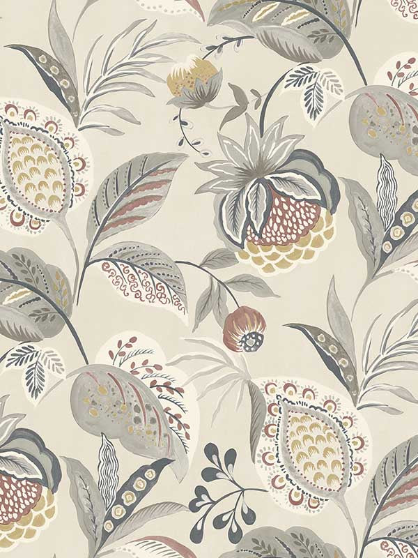 Bohemian Jacobean fabric in grey color - pattern number 3125-72304 - by Chesapeake in the Kinfolk collection