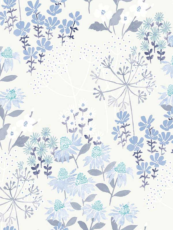 Cultivate Springtime Blooms fabric in blue color - pattern number 4122-27017 - by A Street Prints in the Terrace collection