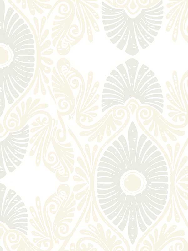 Villa Embellished Ogee wallpaper in bone color - pattern number 4122-72402 - by A Street Prints in the Terrace collection