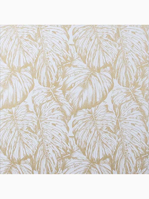Tropical Leaves Tropical fabric in pearl white and gold color - pattern number 103765 - by Graham and Brown in the Graham and Brown Collection collection