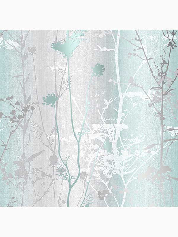 Wild Flower Floral Trees fabric in mint green color - pattern number 104073 - by Graham and Brown in the Graham and Brown Collection collection