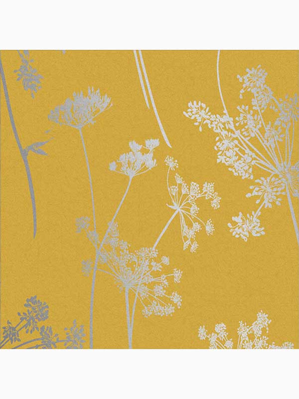 Anthriscus Floral wallpaper in summer yellow color - pattern number 105578 - by Graham and Brown in the Graham and Brown Collection collection
