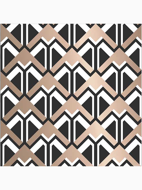 Beau Gatsby Geometric wallpaper in black and rose gold color - pattern number 105585 - by Graham and Brown in the Graham and Brown Collection collection