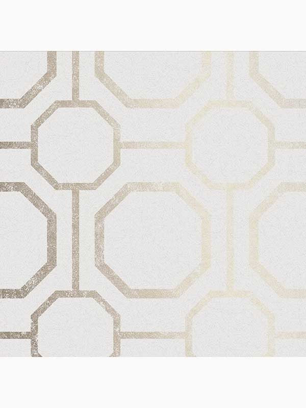 Sashiko Geometric fabric in pearl white and gold color - pattern number 105770 - by Graham and Brown in the Graham and Brown Collection collection