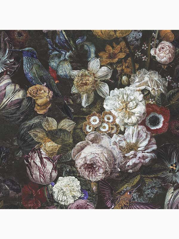 Allure Floral wallpaper in black color - pattern number 106443 - by Graham and Brown in the Graham and Brown Collection collection