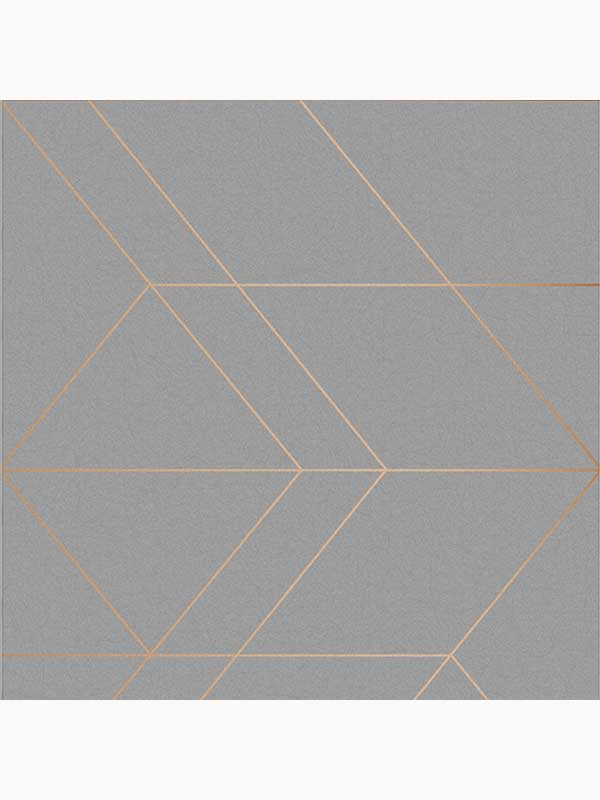 Balance Geometric fabric in grey and rose gold color - pattern number 106756 - by Graham and Brown in the Graham and Brown Collection collection