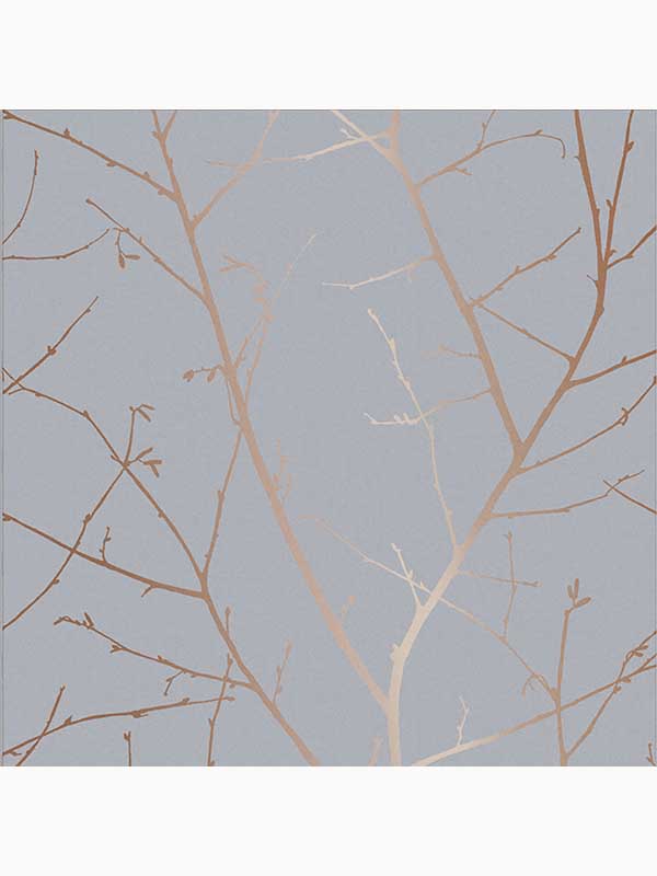 Boreas Trees Trail fabric in soft grey and rose gold color - pattern number 107580 - by Graham and Brown in the Graham and Brown Collection collection