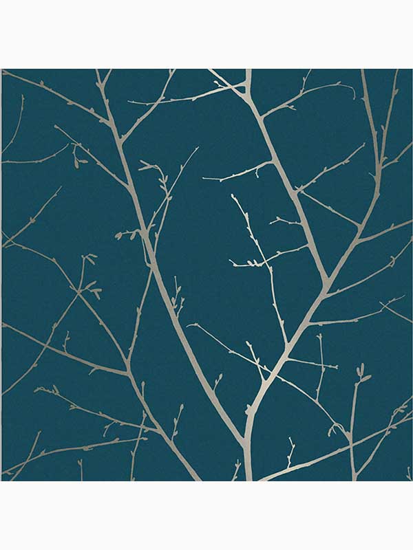 Boreas Trees Trail fabric in teal color - pattern number 107582 - by Graham and Brown in the Graham and Brown Collection collection