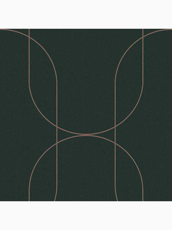 Palais Geometric fabric in green and copper color - pattern number 112190 - by Graham and Brown in the Graham and Brown Collection collection