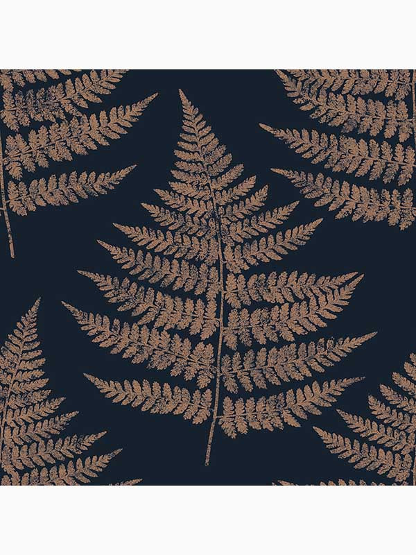 Royal Fern Trees wallpaper in dusk navy blue color - pattern number 115072 - by Graham and Brown in the Graham and Brown Collection collection