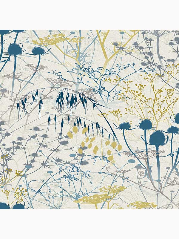 Clarissa Hulse Summer Border fabric in blue color - pattern number 120377 - by Graham and Brown in the Graham and Brown Collection collection