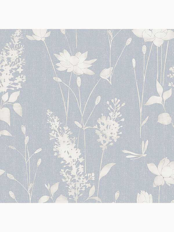 Dragonfly Garden fabric in chalk blue color - pattern number 113343 - by Laura Ashley in the Laura Ashley Collection collection