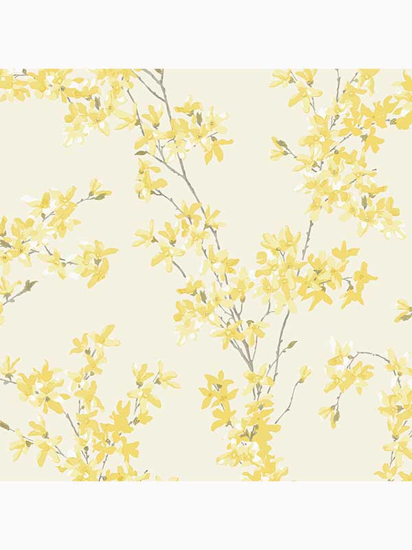 Forsythia fabric in sunshine color - pattern number 113350 - by Laura Ashley in the Laura Ashley Collection collection
