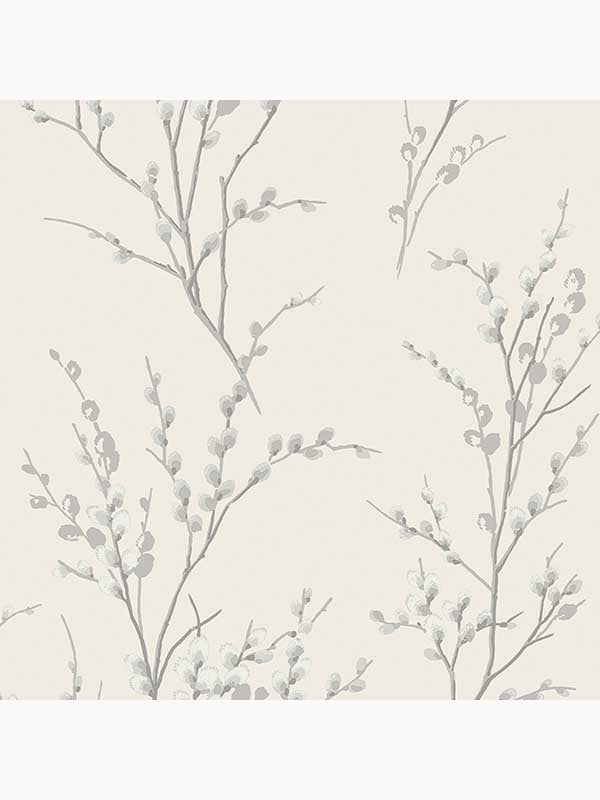 Pussy Willow fabric in off white and steel color - pattern number 113359 - by Laura Ashley in the Laura Ashley Collection collection