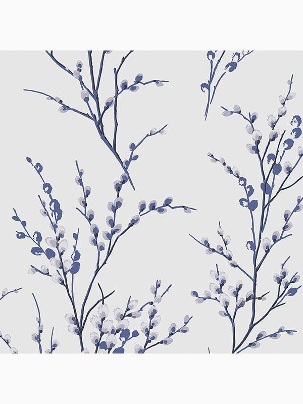 Pussy Willow fabric in off white and midnight color - pattern number 113360 - by Laura Ashley in the Laura Ashley Collection collection
