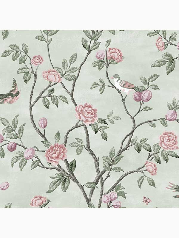 Eglantine wallpaper in eau de nil color - pattern number 113371 - by Laura Ashley in the Laura Ashley Collection collection