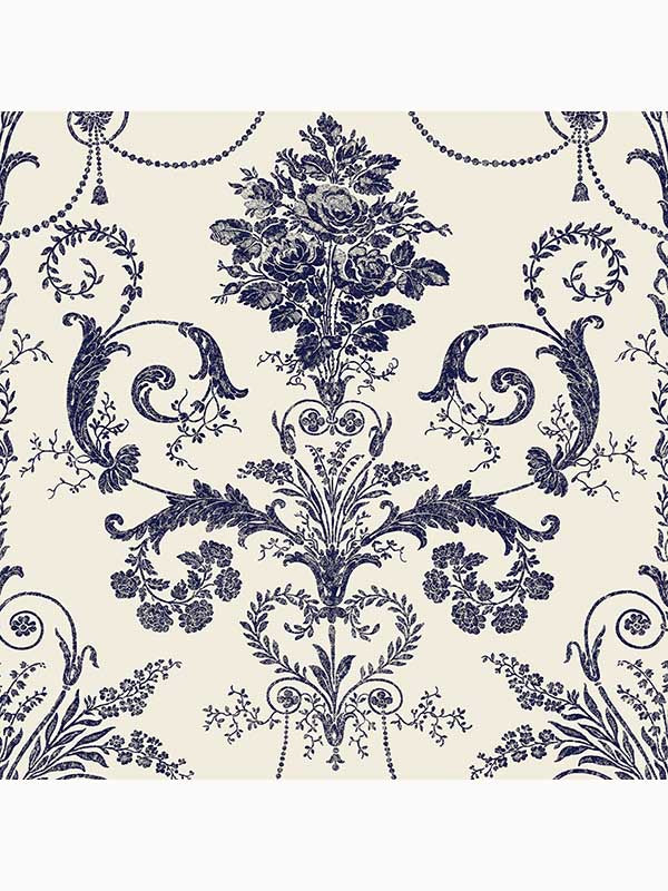 Josette fabric in off white and midnight color - pattern number 113387 - by Laura Ashley in the Laura Ashley Collection collection