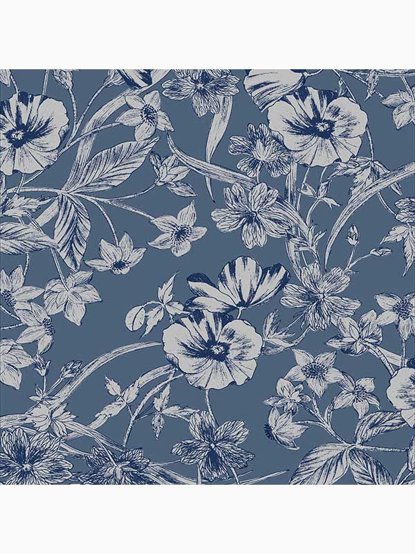 Summerhill wallpaper in midnight blue color - pattern number 118486 - by Laura Ashley in the Laura Ashley Collection collection