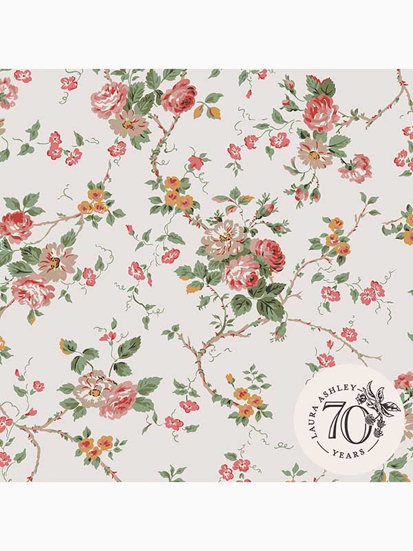Mountney Garden fabric in antique pink color - pattern number 121083 - by Laura Ashley in the Laura Ashley Collection collection