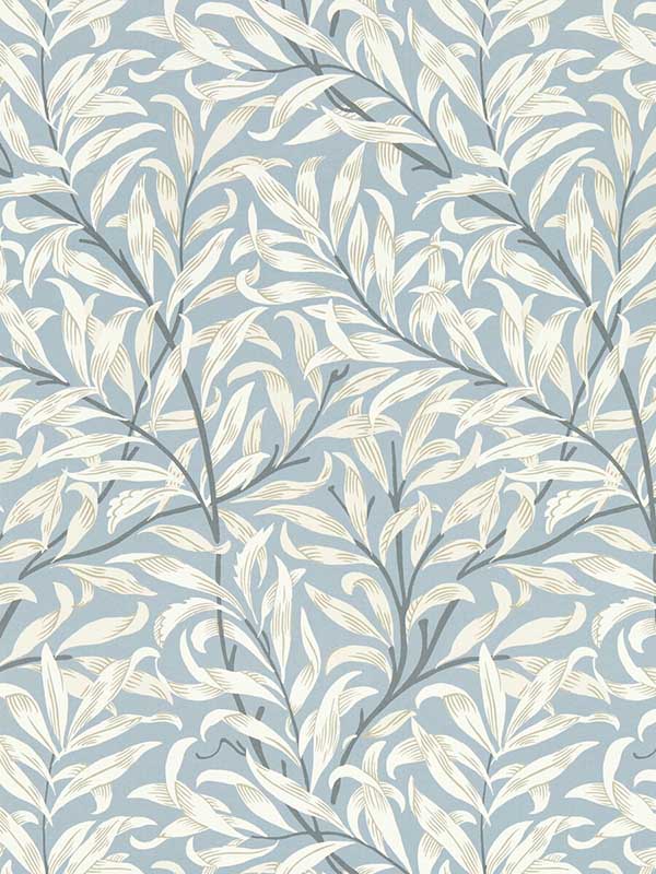 Willow Boughs fabric in dove color - pattern number W0172/02.CAC.0 - by Clarke and Clarke in the William Morris Wallcovering collection
