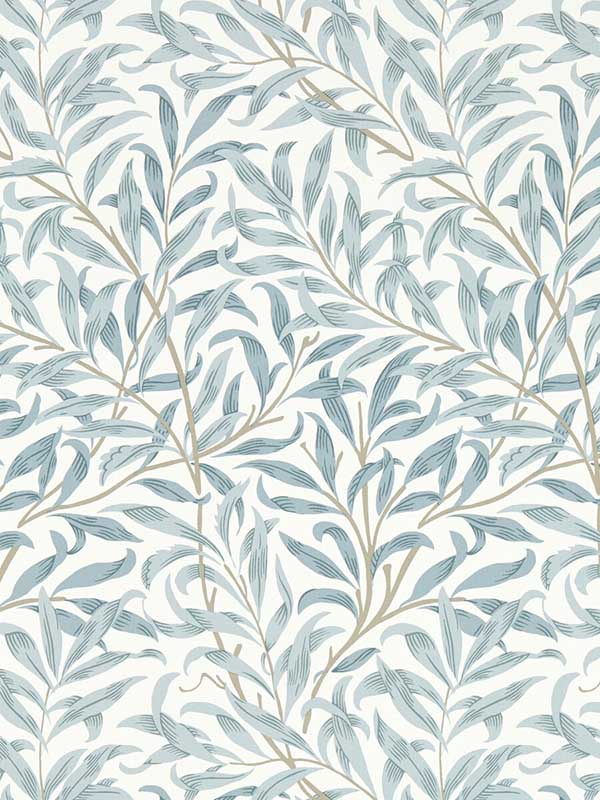 Willow Boughs fabric in mineral color - pattern number W0172/04.CAC.0 - by Clarke and Clarke in the William Morris Wallcovering collection