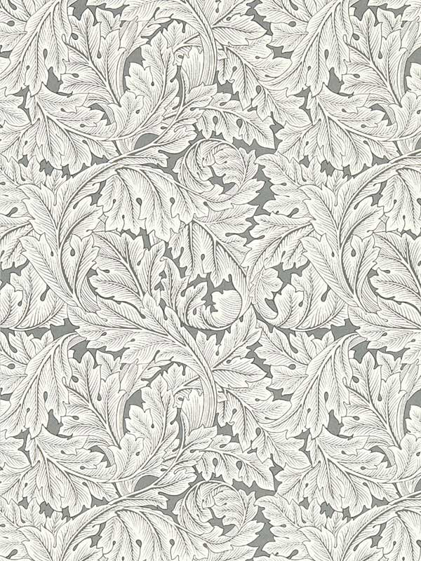 Acanthus fabric in slate color - pattern number W0175/02.CAC.0 - by Clarke and Clarke in the William Morris Wallcovering collection